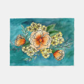 Blauwgroen en perforeel fleece deken (Voorkant (Horizontaal))