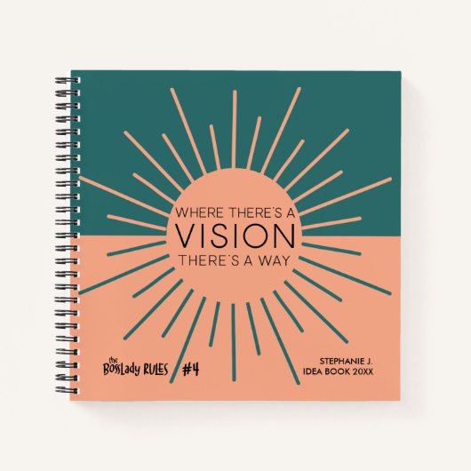Blauwgroen en Perzik Sun BossLady Regels #4 Notitieboek (Voorkant)