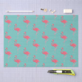 Blauwgroen en PInk Flamingo Wrapping Gift Tissuepapier (Craft)