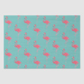 Blauwgroen en PInk Flamingo Wrapping Gift Tissuepapier (Voorkant)