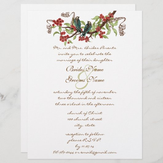  Blauwgroen en rode bruiloft uitvindingen (Voorkant / Achterkant)