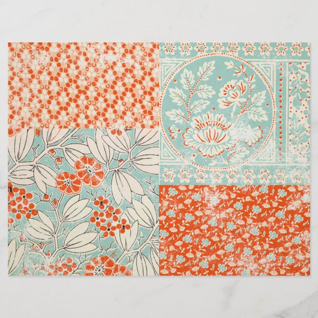 Blauwgroen en rode flessenboeken — Junk Journal Pa (Voorkant)