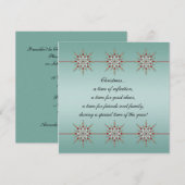 Blauwgroen en rode kerstfeestdagen kaart (Voorkant / Achterkant)