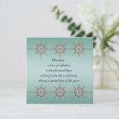 Blauwgroen en rode kerstfeestdagen kaart (Staand voorkant)