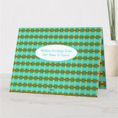 Blauwgroen en rode kerstmis bedankkaart (Achterkant)