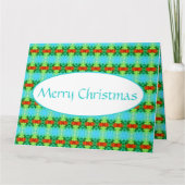 Blauwgroen en rode kerstmis bedankkaart (Voorkant)