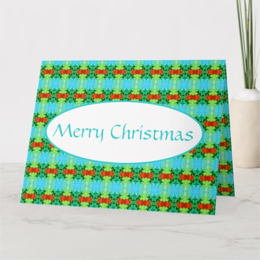 Blauwgroen en rode kerstmis bedankkaart (Voorkant)