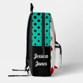 Blauwgroen en rode rozen Sugar Skulls Bedrukte Rugzak (Links)