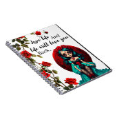 Blauwgroen en rode rozen Sugar Skulls Notitieboek (Rechterzijde)