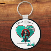 Blauwgroen en rode rozen Sugar Skulls Sleutelhanger (Achterkant)
