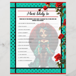 Blauwgroen en Rode Rozen Suikerschedels Hoogstwaar