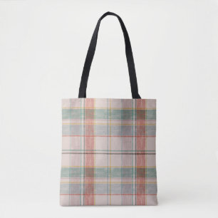 Blauwgroen en rode spelden tote bag