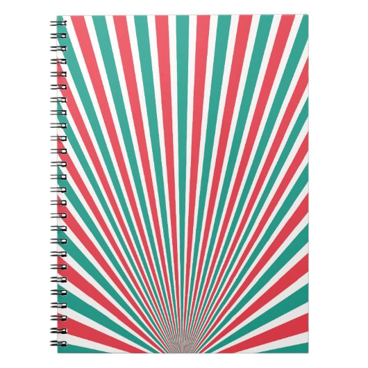 Blauwgroen en rode strepen notitieboek (Voorkant)