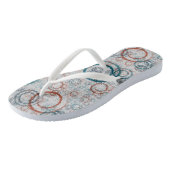 Blauwgroen en Roest Geometrisch Abstract Teenslippers (Schuin)