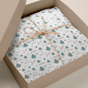 Blauwgroen en roest gepatterd plakpapier voor kipp tissuepapier