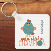 Blauwgroen- en roestgaren kippen, Sleutelhanger (Voorkant)