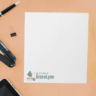 Blauwgroen- en roestgaren Notitieblok van kippen