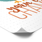 Blauwgroen- en roestgaren Poster van kippen (Hoek)