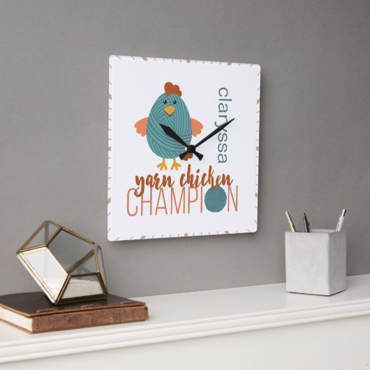 Blauwgroen- en roestgaren vierkante klok (Kantoor)