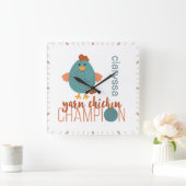 Blauwgroen- en roestgaren vierkante klok (Huis)