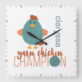 Blauwgroen- en roestgaren vierkante klok (Voorkant)