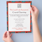 Blauwgroen en rood bloemenpatroon Business Grand O Flyer (Hand)