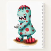 Blauwgroen en rood monster Alien op maat Notitieboek (Achterkant)