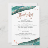 Blauwgroen en Roos Gold Geode Bachelorette Party Kaart (Achterkant)