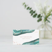 Blauwgroen en Roos Gold Geode | Cadeaubon Kortingskaartje (Staand voorkant)