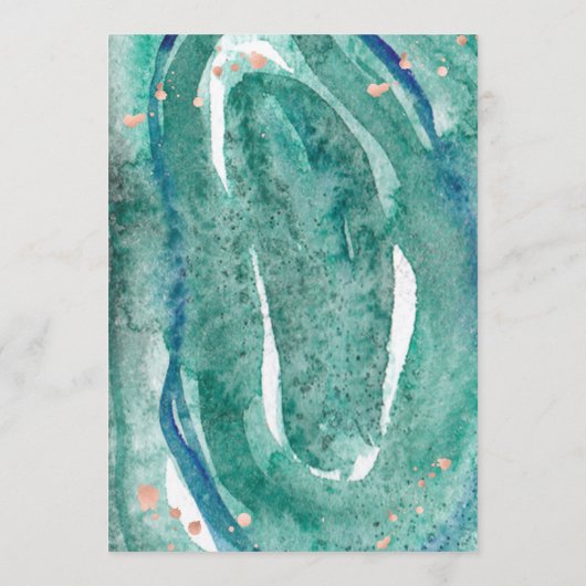 Blauwgroen en Roos Gold Geode Vrijgezellenfeest Ad Advieskaart (Achterkant)