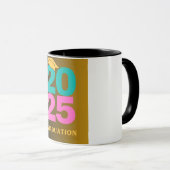 Blauwgroen en roze Afstuderen 2025 Mok (Voorkant rechts)