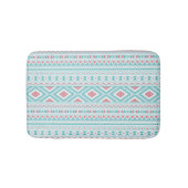 Blauwgroen en roze Aztec - tribaal patroon Badmat (Voorkant)