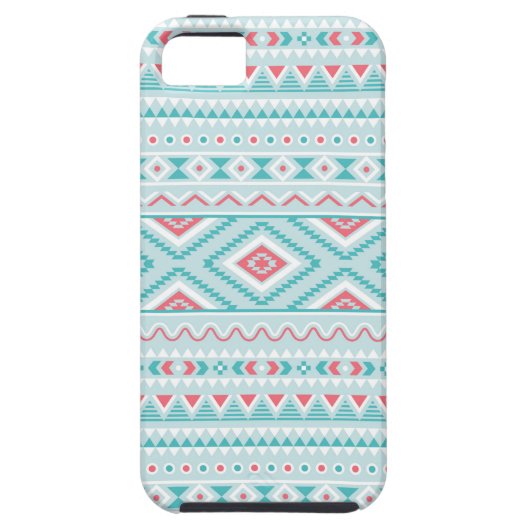 Blauwgroen en roze Aztec - tribaal patroon Case-Mate iPhone Case (Achterkant)