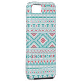 Blauwgroen en roze Aztec - tribaal patroon Case-Mate iPhone Case (Back/Rechts)