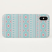 Blauwgroen en roze Aztec - tribaal patroon Case-Mate iPhone Case (Achterkant (horizontaal))