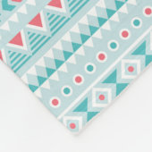 Blauwgroen en roze Aztec - tribaal patroon Fleece Deken (Hoek)