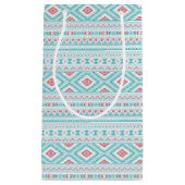 Blauwgroen en roze Aztec - tribaal patroon Klein Cadeauzakje (Voorkant)