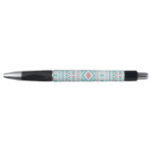 Blauwgroen en roze Aztec - tribaal patroon Pen (Voorkant)