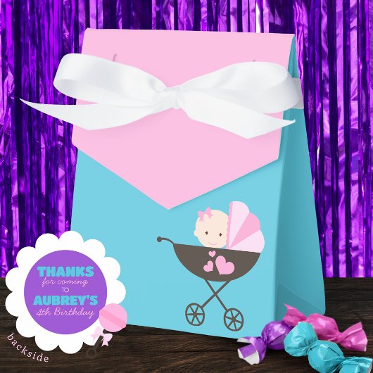 Blauwgroen en Roze Baby Doll Traktatie Gift Favori Bedankdoosjes