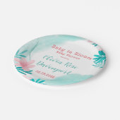 Blauwgroen en roze Baby in het Baby shower Bloom Papieren Bordje (Gekanteld)