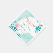 Blauwgroen en roze Baby in het Baby shower Bloom Servet (Hoek)