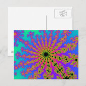 Blauwgroen en roze barst briefkaart (Voorkant / Achterkant)