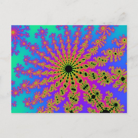 Blauwgroen en roze barst briefkaart (Voorkant)