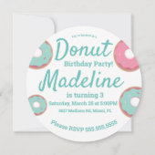 Blauwgroen en roze Donut Sprinkle Mix Round Kaart (Achterkant)