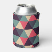 Blauwgroen en roze driehoekspatroon blikjeskoeler (Blikje Voorkant)