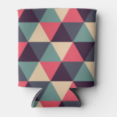 Blauwgroen en roze driehoekspatroon blikjeskoeler (Voorkant)