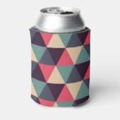 Blauwgroen en roze driehoekspatroon blikjeskoeler (Blikje Achterkant)