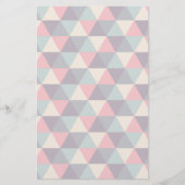 Blauwgroen en roze driehoekspatroon briefpapier (Voorkant)