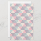 Blauwgroen en roze driehoekspatroon briefpapier (Voorkant / Achterkant)