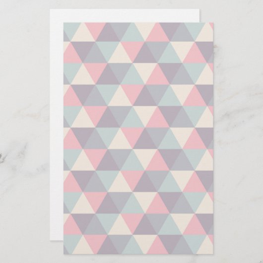 Blauwgroen en roze driehoekspatroon briefpapier (Voorkant / Achterkant)